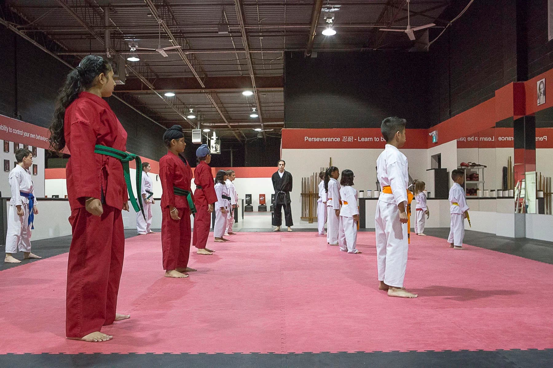 Class lined up in the dojo
